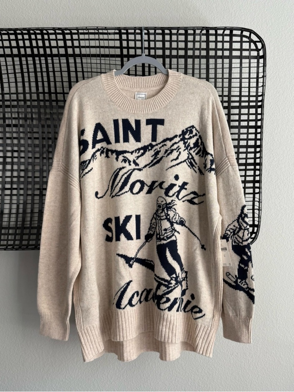 Anthropologie Maeve Oversized Graphic Crew-Neck Sweater - Picture 2 of 9
